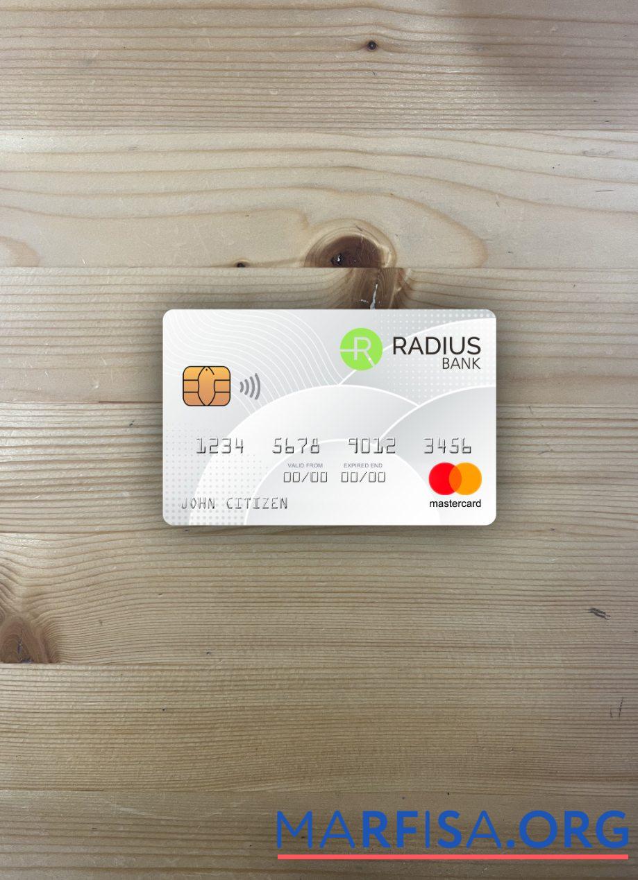 Realistic USA Massachusetts Radius Bank mastercard photolook front template